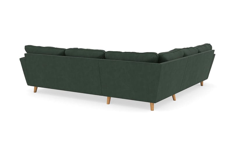 Trend Lyx 6-sits Vändbar L-formad Hörnsoffa i Manchestertyg - Grön - Möbler - Soffa - Hörnsoffa