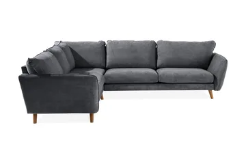 Trend Lyx 6-sits Vändbar L-formad Hörnsoffa i Tyg - Mörkgrå - Möbler - Soffa - Hörnsoffa