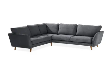 Trend Lyx 6-sits Vändbar L-formad Hörnsoffa i Tyg - Mörkgrå - Möbler - Soffa - Hörnsoffa