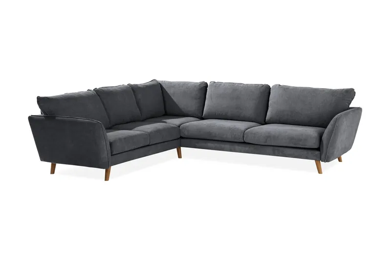 Trend Lyx 6-sits Vändbar L-formad Hörnsoffa i Tyg - Mörkgrå - Möbler - Soffa - Hörnsoffa