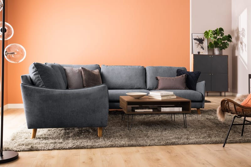 Trend Lyx Hörnsoffa Vändbar - Mörkgrå/Svart - Möbler - Soffa - Hörnsoffa
