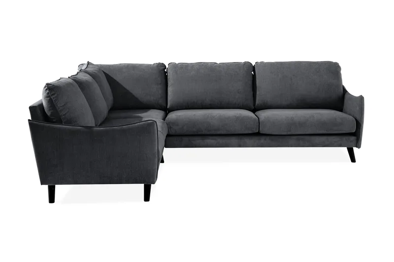 Trend Lyx Hörnsoffa Vändbar, Mörkgrå/Svart