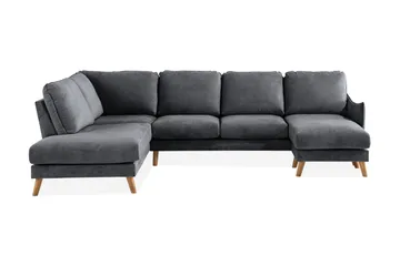 Trend Lyx U-soffa med Divan Höger - Mörkgrå/Ek - Möbler - Soffa - U-soffa