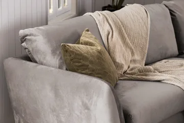 Trend Soffgrupp 3-sits + 2-sits Soffa + Fåtölj + Fotpall i Sammet - Brun - Möbler - Soffa - Soffgrupp