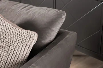 Trend Soffgrupp 3-sits + 2-sits Soffa + Fåtölj + Fotpall i Sammet - Brun - Möbler - Soffa - Soffgrupp