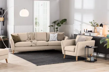 Trend Soffgrupp 3-sits + 2-sits Tygsoffa - Beige - Möbler - Soffa - Soffgrupp