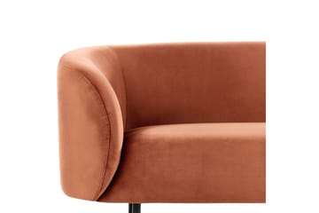 Tuka 2-sits Soffa i Sammet med Metallben - Orange|Svart - Möbler - Soffa - Sammetssoffa