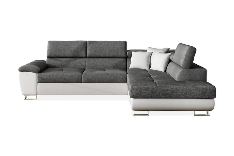 U-bäddsoffa Oertel, Vit/Grå