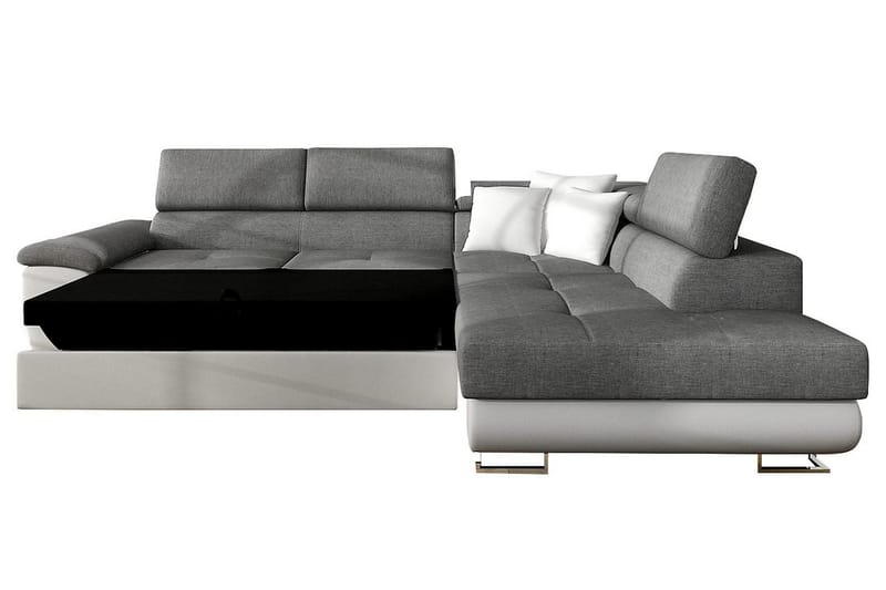 U-bäddsoffa Oertel - Vit/Grå - Möbler - Soffa - Skinnsoffa