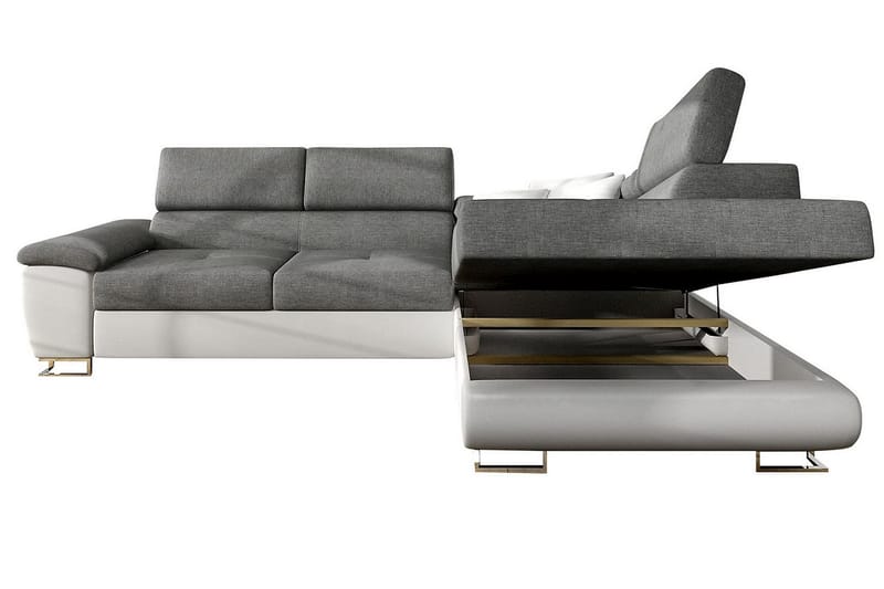 U-bäddsoffa Oertel - Vit/Grå - Möbler - Soffa - Skinnsoffa
