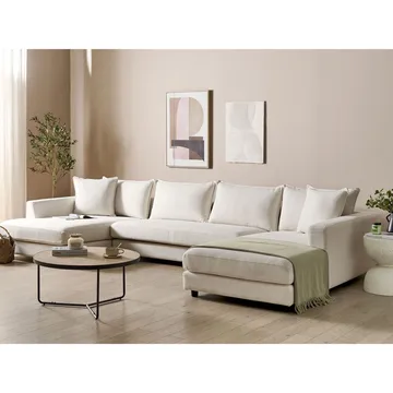 U-formad soffa Lilviken - Ljusbeige, svart - Möbler - Soffa - U-soffa