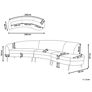 U-formad soffa Moss - Beige, guld - Möbler - Soffa - 4 sits soffa