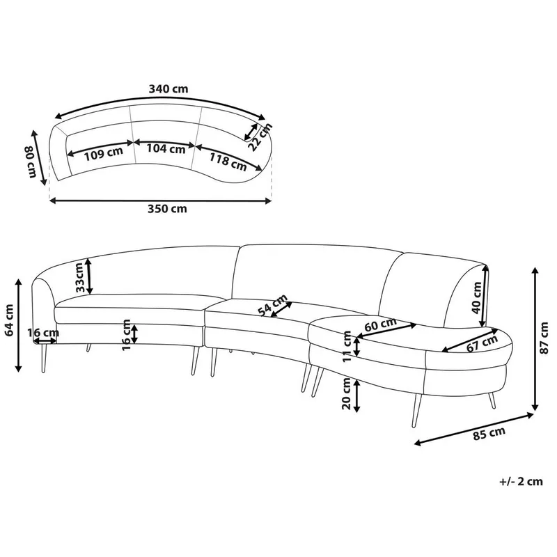 U-formad soffa Moss - Beige, guld - Möbler - Soffa - 4 sits soffa