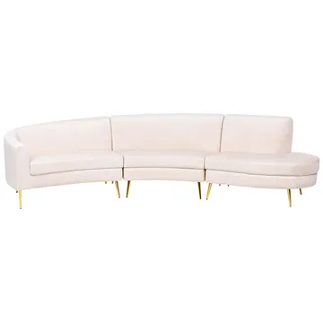U-formad soffa Moss - Beige, guld - Möbler - Soffa - 4 sits soffa