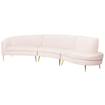 U-formad soffa Moss - Beige, guld - Möbler - Soffa - Sammetssoffa