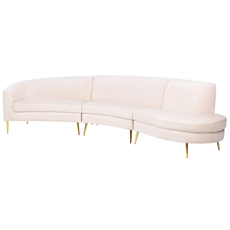 U-formad soffa Moss - Beige, guld - Möbler - Soffa - 4 sits soffa