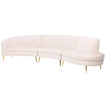 U-formad soffa Moss - Beige, guld - Möbler - Soffa - 4 sits soffa