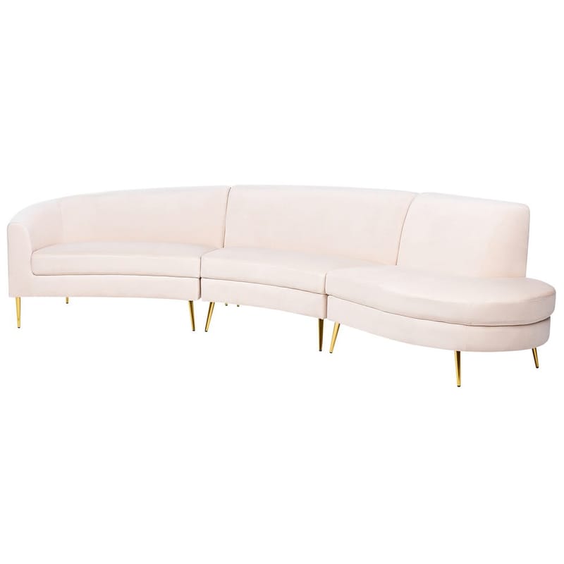 U-formad soffa Moss - Beige, guld - Möbler - Soffa - 4 sits soffa