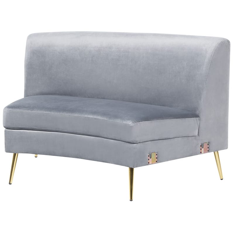 U-formad soffa Moss - Grå, guld - Möbler - Soffa - Sammetssoffa