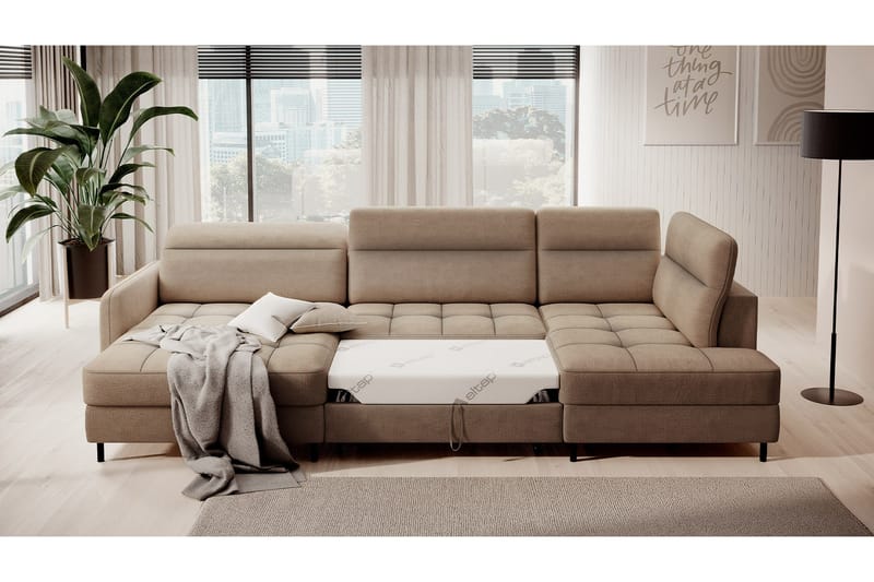 Berrto Soffa med Divan och Schäslong 5-sits - Beige - Möbler - Soffa - U-soffa