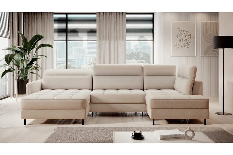 Berrto Soffa med Divan och Schäslong 5-sits - Beige - Möbler - Soffa - U-soffa
