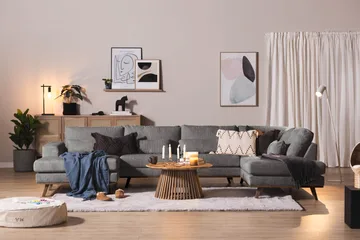 Copenhagen 5-sits Högervänd U-formad Large Soffa med Divan och Schäslong i Manchester - Mörkgrå - Möbler - Soffa - U-soffa