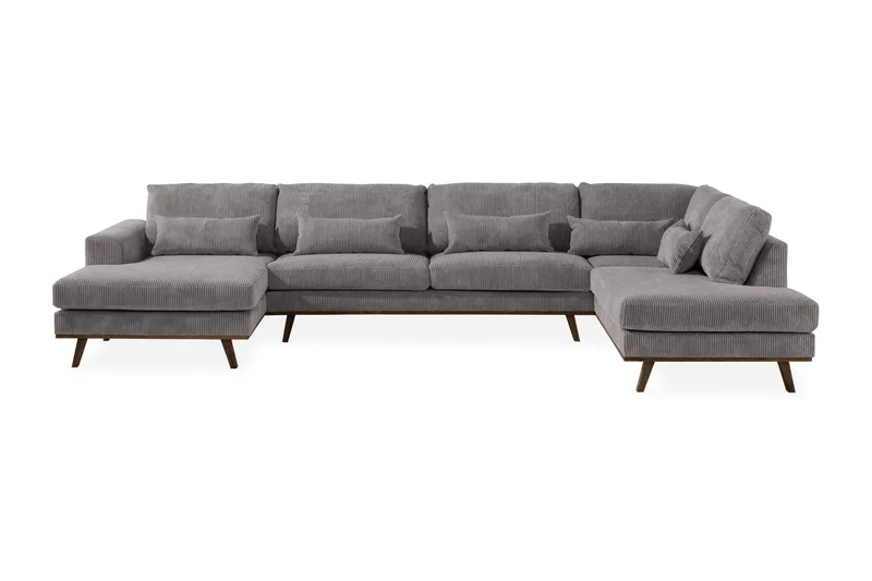 Copenhagen 5-sits Högervänd U-formad Large Soffa med Divan och Schäslong i Manchester - Mörkgrå - Möbler - Soffa - U-soffa