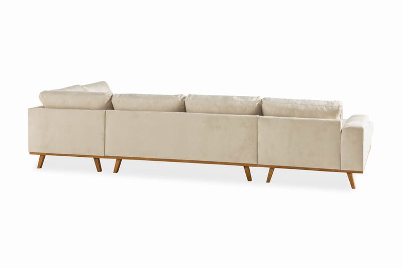 Copenhagen 5-sits Högervänd U-formad Large Soffa med Divan och Schäslong i Sammet - Beige - Möbler - Soffa - U-soffa