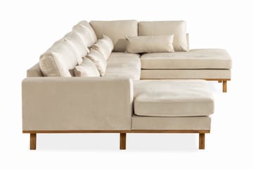 Copenhagen 5-sits Högervänd U-formad Large Soffa med Divan och Schäslong i Sammet - Beige - Möbler - Soffa - U-soffa