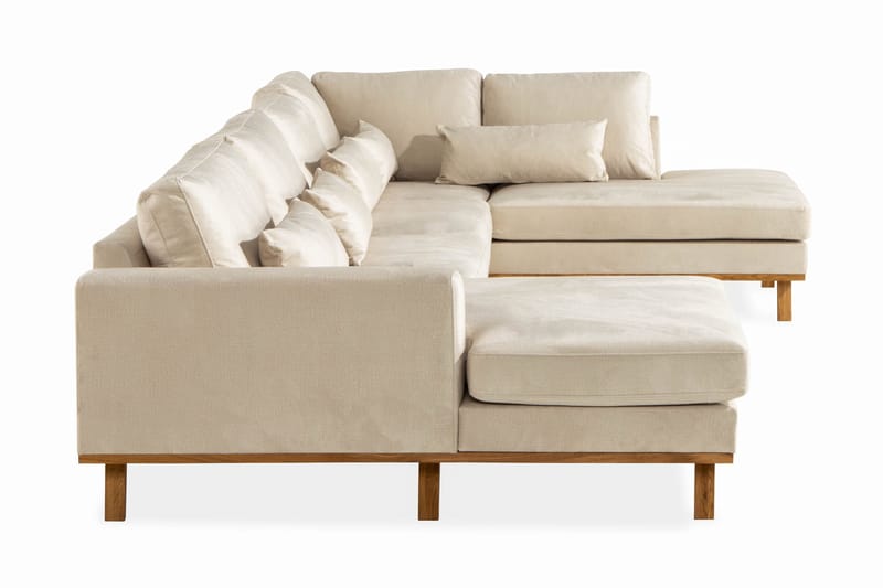 Copenhagen 5-sits Högervänd U-formad Large Soffa med Divan och Schäslong i Sammet - Beige - Möbler - Soffa - U-soffa