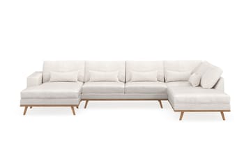 Copenhagen 5-sits Högervänd U-formad Soffa med Divan och Schäslong i Bouclé - Vit - Möbler - Soffa - U-soffa
