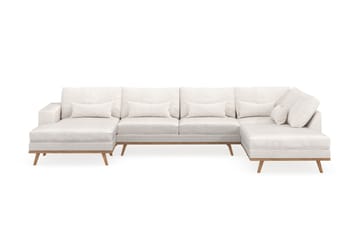 Copenhagen 5-sits Högervänd U-formad Soffa med Divan och Schäslong i Bouclé - Vit - Möbler - Soffa - U-soffa