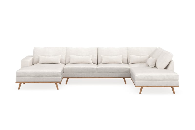 Copenhagen 5-sits Högervänd U-formad Soffa med Divan och Schäslong i Bouclé - Vit - Möbler - Soffa - U-soffa