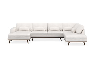 Copenhagen 5-sits Högervänd U-formad Soffa med Divan och Schäslong i Bouclé - Vit - Möbler - Soffa - U-soffa