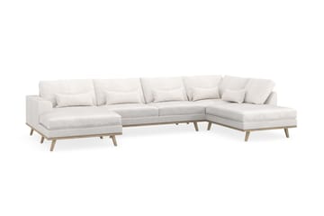 Copenhagen 5-sits Högervänd U-formad Soffa med Divan och Schäslong i Bouclé - Vit - Möbler - Soffa - U-soffa