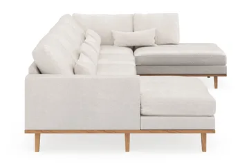Copenhagen 5-sits Högervänd U-formad Soffa med Divan och Schäslong i Bouclé - Vit - Möbler - Soffa - U-soffa