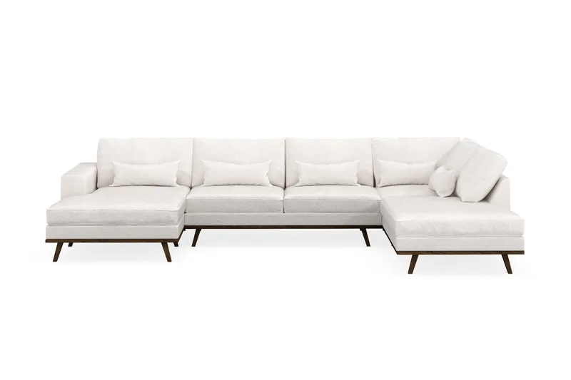 Copenhagen 5-sits Högervänd U-formad Soffa med Divan och Schäslong i Bouclé - Vit - Möbler - Soffa - U-soffa