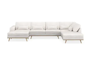 Copenhagen 5-sits Högervänd U-formad Soffa med Divan och Schäslong i Bouclé - Vit - Möbler - Soffa - U-soffa