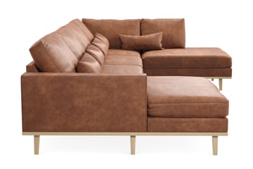 Copenhagen 5-sits Högervänd U-formad Soffa med Divan och Schäslong i Konstläder - Brun - Möbler - Soffa - U-soffa
