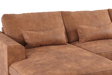 Copenhagen 5-sits Högervänd U-formad Soffa med Divan och Schäslong i Konstläder - Brun - Möbler - Soffa - U-soffa