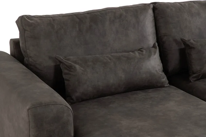 Copenhagen 5-sits Högervänd U-formad Soffa med Divan och Schäslong i Konstläder - Mörkgrå - Möbler - Soffa - U-soffa