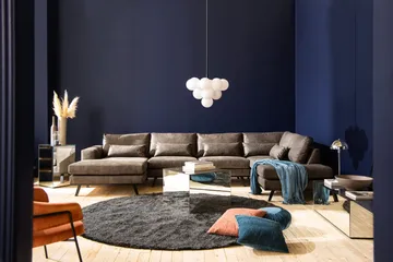 Copenhagen 5-sits Högervänd U-formad Soffa med Divan och Schäslong i Konstläder - Mörkgrå - Möbler - Soffa - U-soffa