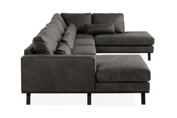 Copenhagen 5-sits Högervänd U-formad Soffa med Divan och Schäslong i Konstläder - Mörkgrå - Möbler - Soffa - U-soffa