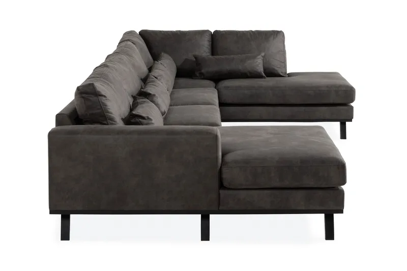 Copenhagen 5-sits Högervänd U-formad Soffa med Divan och Schäslong i Konstläder - Mörkgrå - Möbler - Soffa - U-soffa