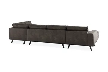 Copenhagen 5-sits Högervänd U-formad Soffa med Divan och Schäslong i Konstläder - Mörkgrå - Möbler - Soffa - U-soffa