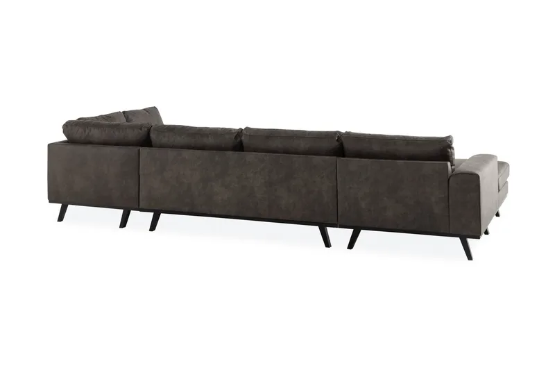 Copenhagen 5-sits Högervänd U-formad Soffa med Divan och Schäslong i Konstläder - Mörkgrå - Möbler - Soffa - U-soffa