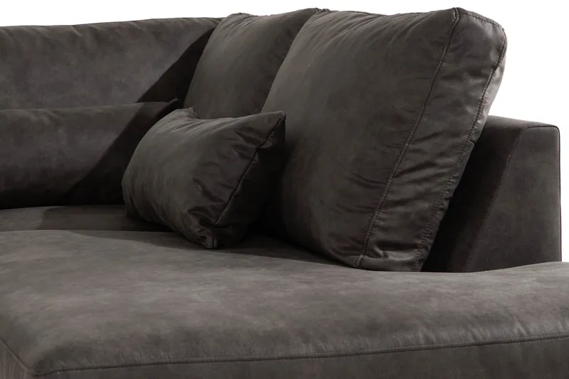 Copenhagen 5-sits Högervänd U-formad Soffa med Divan och Schäslong i Konstläder - Mörkgrå - Möbler - Soffa - U-soffa