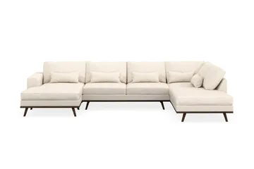 Copenhagen 5-sits Högervänd U-formad Soffa med Divan och Schäslong i Manchester - Beige - Möbler - Soffa - U-soffa