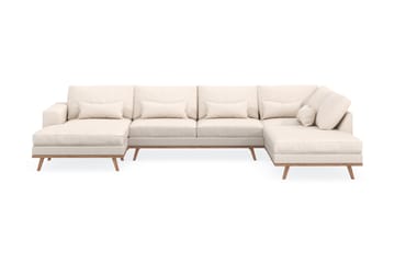Copenhagen 5-sits Högervänd U-formad Soffa med Divan och Schäslong i Manchester - Beige - Möbler - Soffa - U-soffa