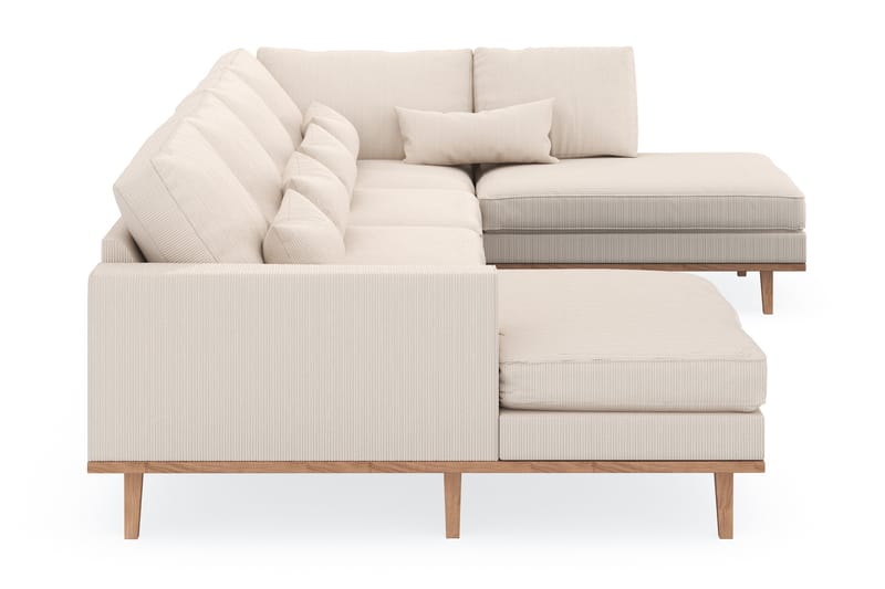 Copenhagen 5-sits Högervänd U-formad Soffa med Divan och Schäslong i Manchester - Beige - Möbler - Soffa - U-soffa